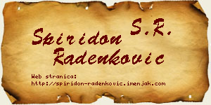 Spiridon Radenković vizit kartica